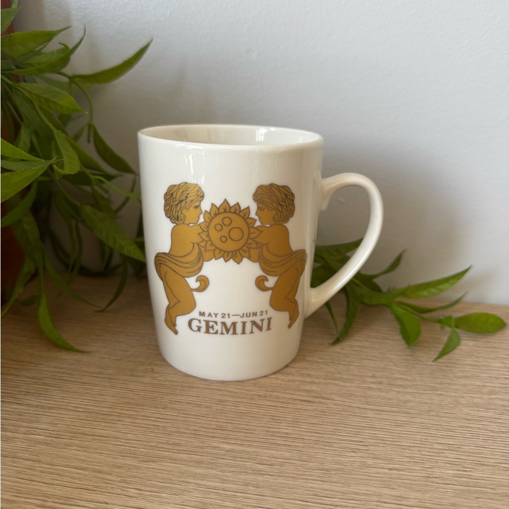 Gemini Zodiac Mug with Gold Design